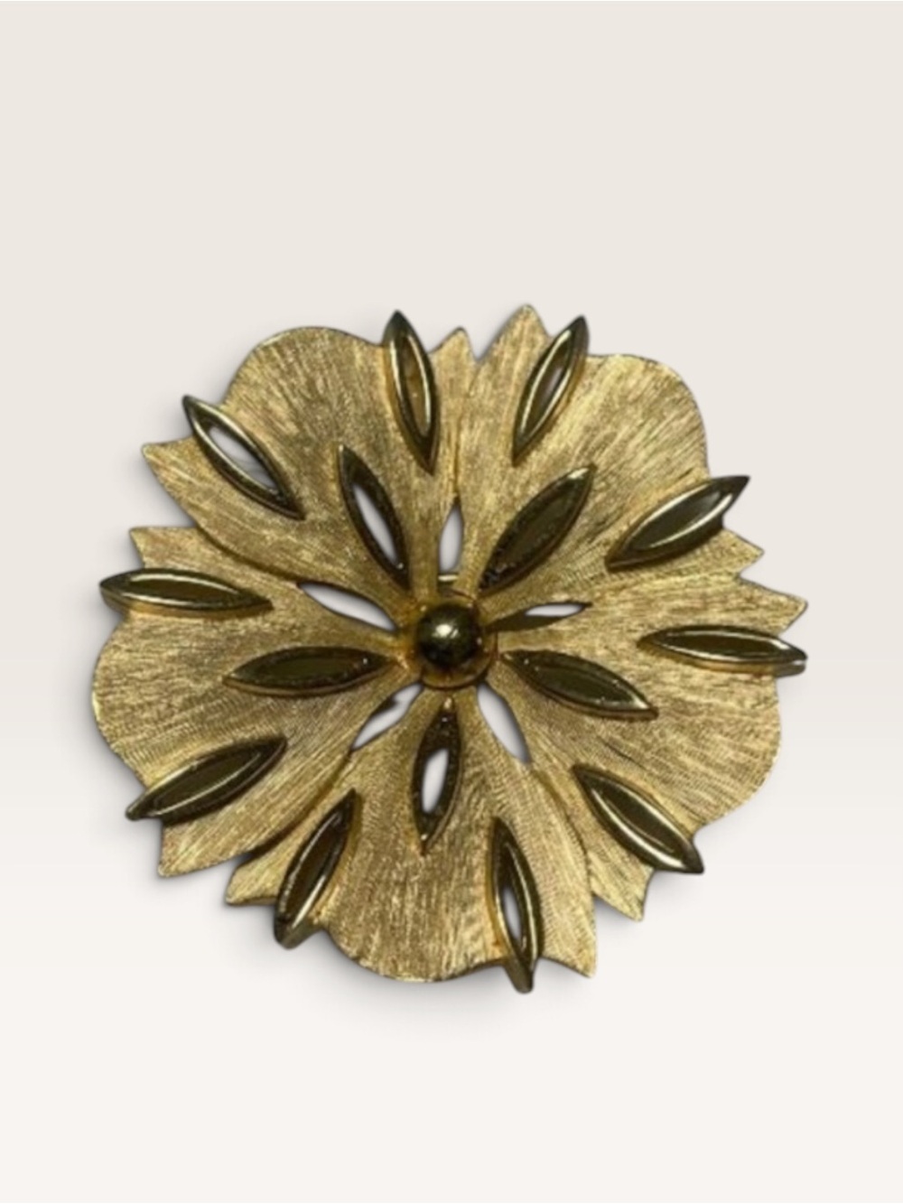 Trifari Gold Flower Brooch vintage statement old money trad wife glan